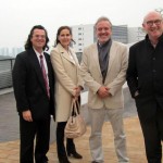 Rainer Maria Latzke and his wife doris and Haim Dotan with Jeffrey Shaw at the roof of the School of Creative Media