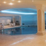 For the pool in the presiguous Kempinski Hotel in Istanbul Rainer Marie Latzke created a special design according to the osmanic decoration of the former Sultan´s Palace.